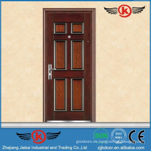 JK-S9019 diseño moderno popular exterior e interior puerta de seguridad de acero con parrilla, puerta de hierro forjado